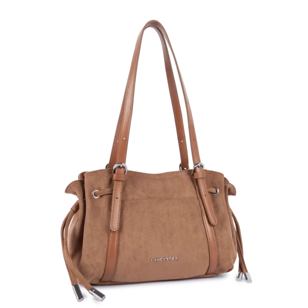 Sac cabas épaule Lancaster velvet Emma moka