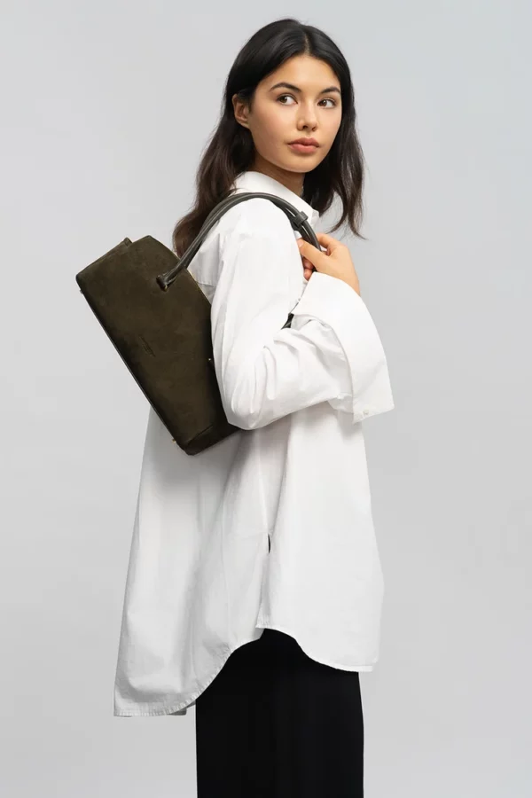 Sac rectangle suède Lancaster kaki