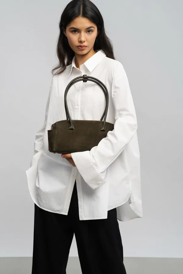 Sac rectangle suède Lancaster kaki