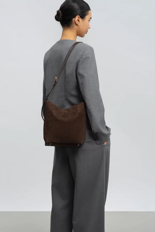Sac seau femme Suède Lancaster marron
