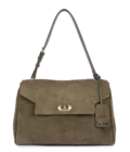 Grand sac cabas épaule suède Grace Lancaster kaki