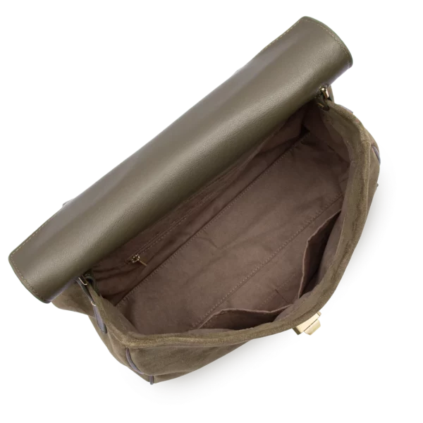 Grand sac cabas épaule suède Grace Lancaster kaki