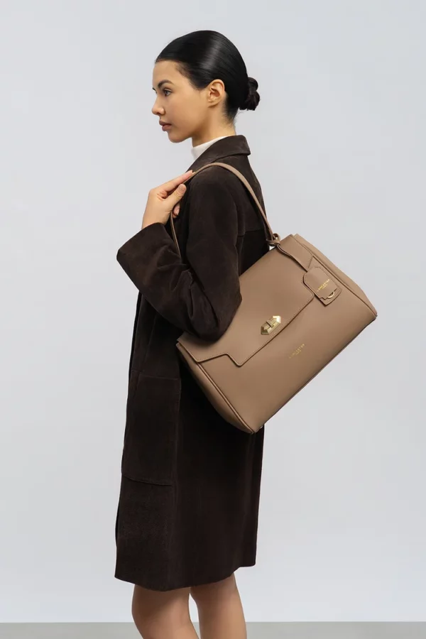 Grand cabas épaule Donna Grace Lancaster praline