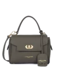 Sac à main cuir Lancaster Donna Grace kaki foncé