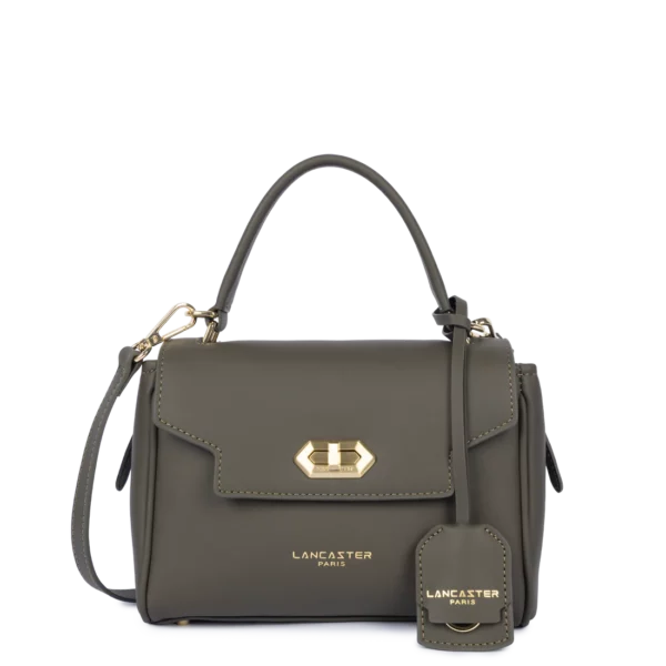 Sac à main cuir Lancaster Donna Grace kaki foncé