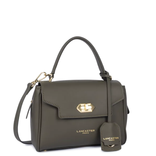 Sac à main cuir Lancaster Donna Grace kaki foncé