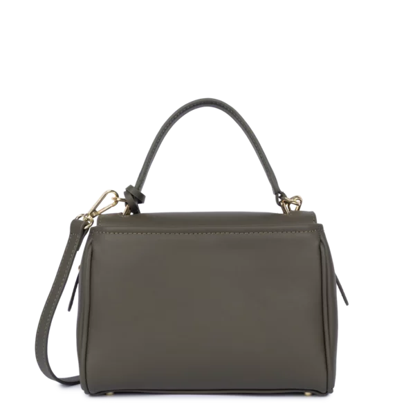 Sac à main cuir Lancaster Donna Grace kaki foncé