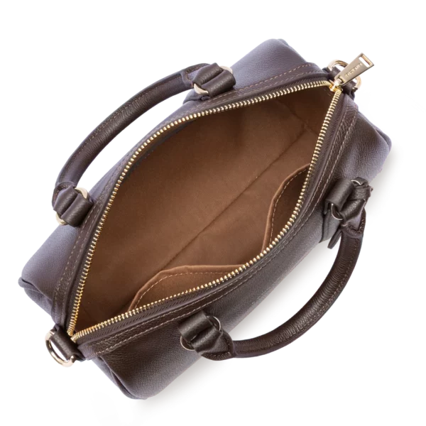 Sac à main Polochon Milano Ana Cuir Lancaster marron foncé