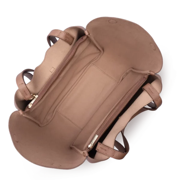 Grand sac cabas épaule Milano Horizon marron clair