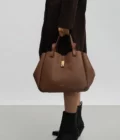 Grand sac cabas épaule Milano Horizon marron clair