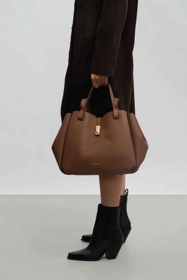 Grand sac cabas épaule Milano Horizon marron clair