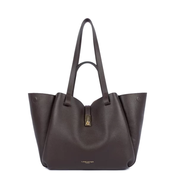 Grand sac cabas épaule Milano Horizon marron foncé