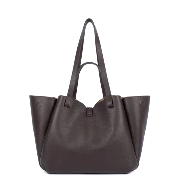 Grand sac cabas épaule Milano Horizon marron foncé