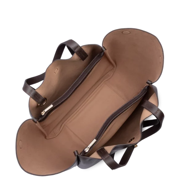 Grand sac cabas épaule Milano Horizon marron foncé