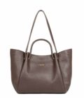Grand sac cabas épaule Foulonne Double Louisa Lancaster marron