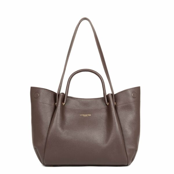 Grand sac cabas épaule Foulonne Double Louisa Lancaster marron