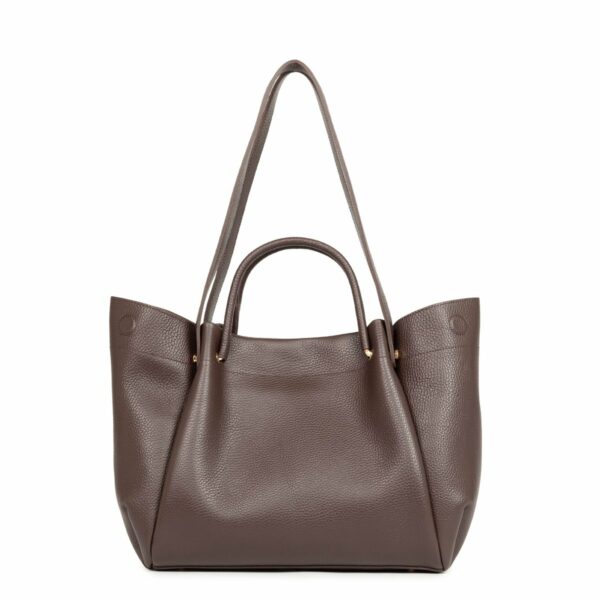 Grand sac cabas épaule Foulonne Double Louisa Lancaster marron