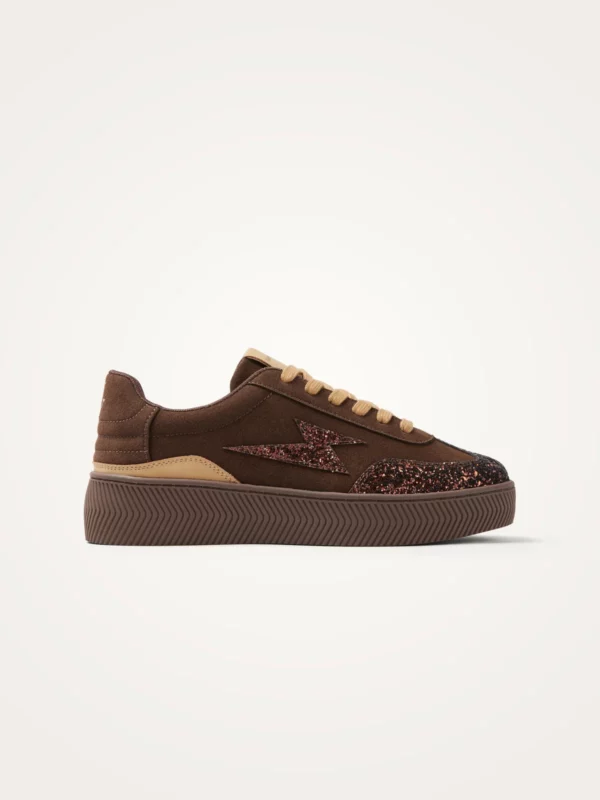 Baskets éclair à lacets Jane Emblem Vanessa Wu marron