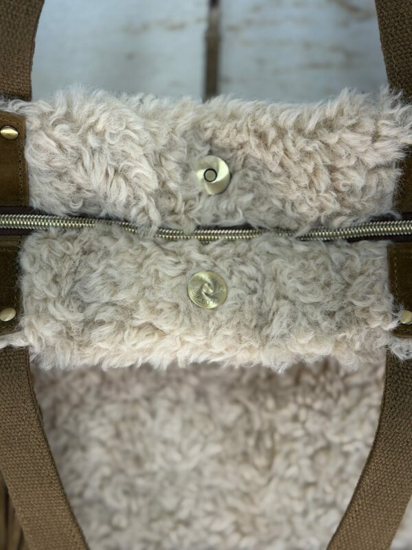 Sac cabas moumoute Nicole FR Mila Louise ocre dark