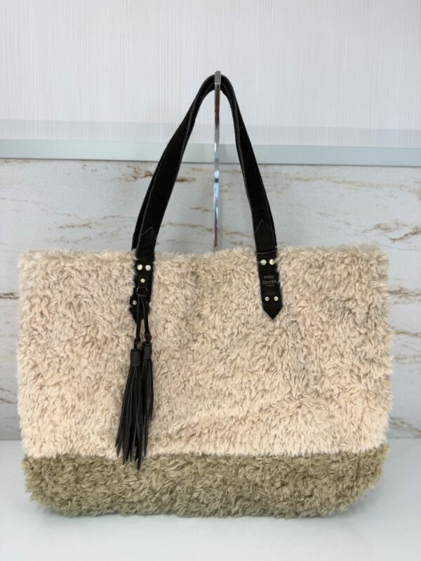 Sac cabas moumoute Nicole FR Mila Louise kaki dark