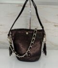 Sac seau Milena EP12 tissu pailleté Mila Louise brun dark