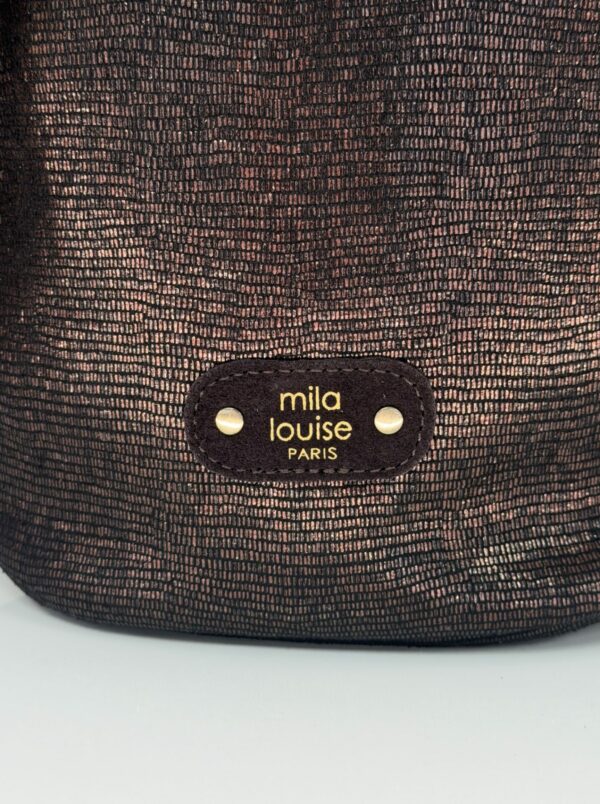 Sac seau Milena EP12 tissu pailleté Mila Louise brun dark