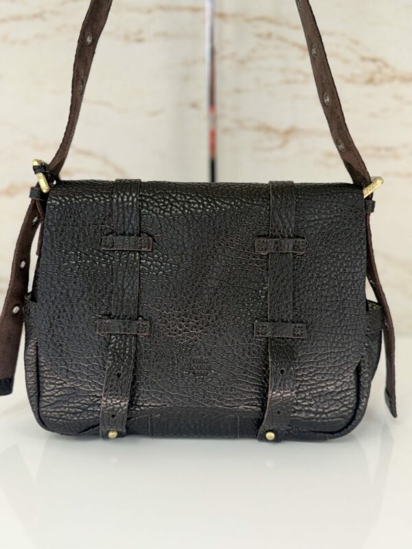Sac besace cartable BESS E1 cuir MILA LOUISE brun dark