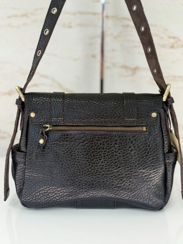 Sac besace cartable BESS E1 cuir MILA LOUISE brun dark