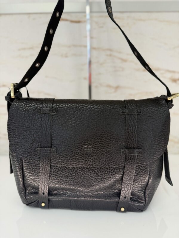 Sac besace Berny E1 cuir Mila Louise noir