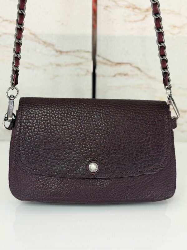 Sac pochette porté travers Odile E1 cuir Mila Louise rouge