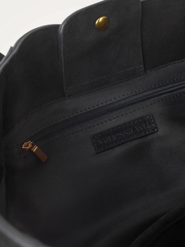 Sac ALTAÏ en daim avec bandoulière Vanessa Wu noir