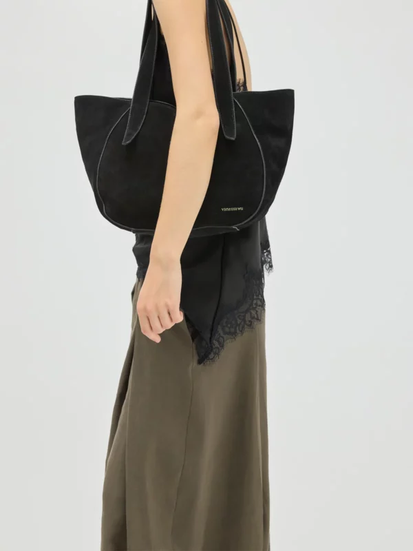 Sac ALTAÏ en daim avec bandoulière Vanessa Wu noir