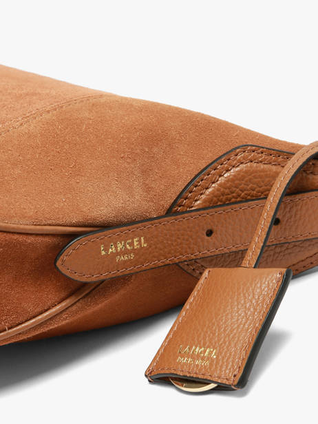 Sac hobo besace Victoire M Lancel camel daim