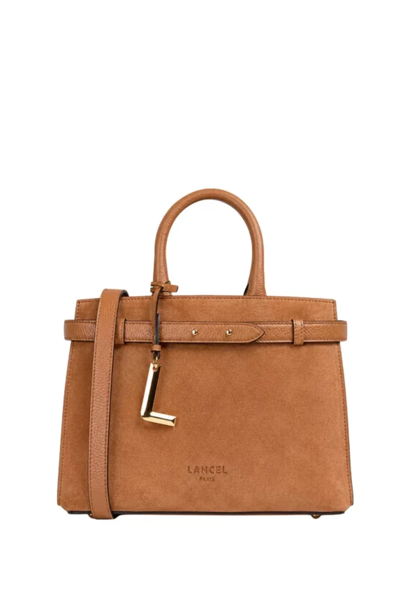 Sac porté main S Faubourg cuir Lancel – camel suède