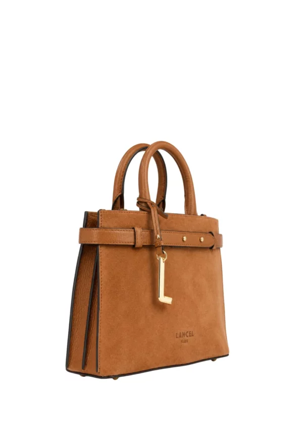 Sac porté main S Faubourg cuir Lancel – camel suède