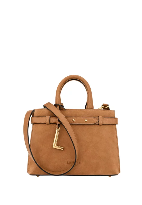 Sac porté main S Faubourg cuir Lancel – camel suède