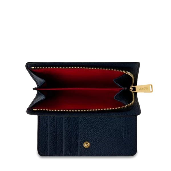 Portefeuille compact zippé Envelopppe de Lancel ultra marine
