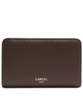 Portefeuille rectangulaire zippé BCBG cuir Lancel noix de coco